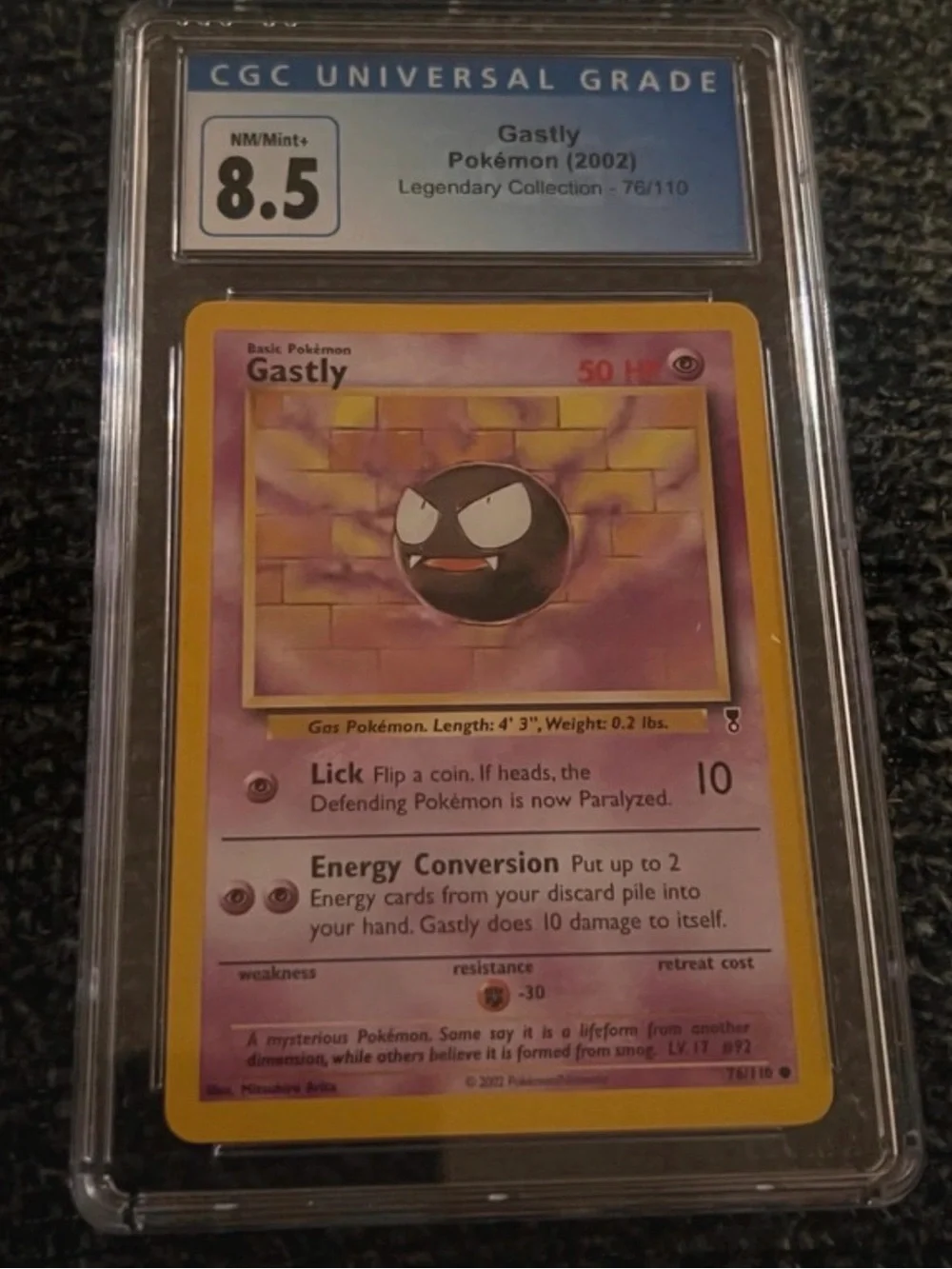 Legendary Collection 76 Gastly CGC 8.5 NM/ Mint+ Blue Label